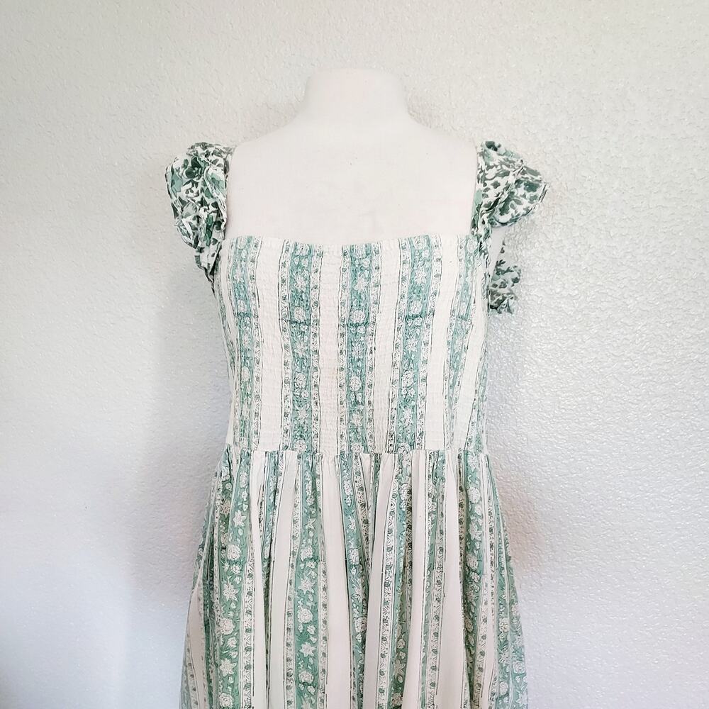 Mille Resort & Travel Mint Green & Cream Tiered Maxi 'Olympia' Dress Size M - Picture 4 of 13